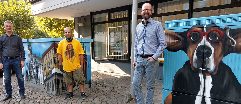 Bunte Stromkästen in Gladbeck