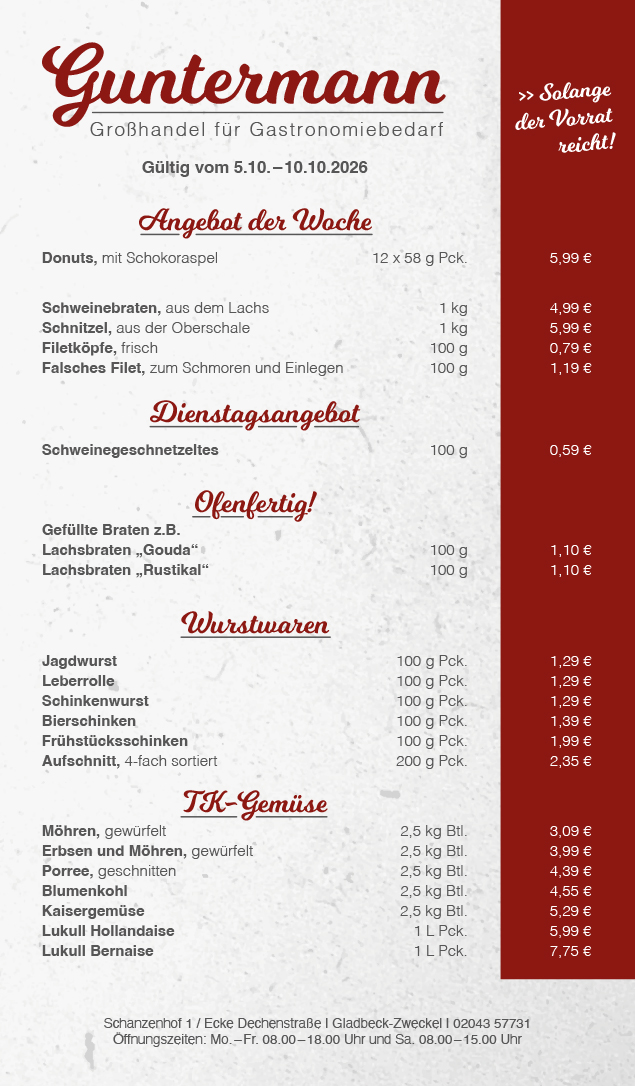 Guntermann Gastronomie Groß- & Einzelhandel
